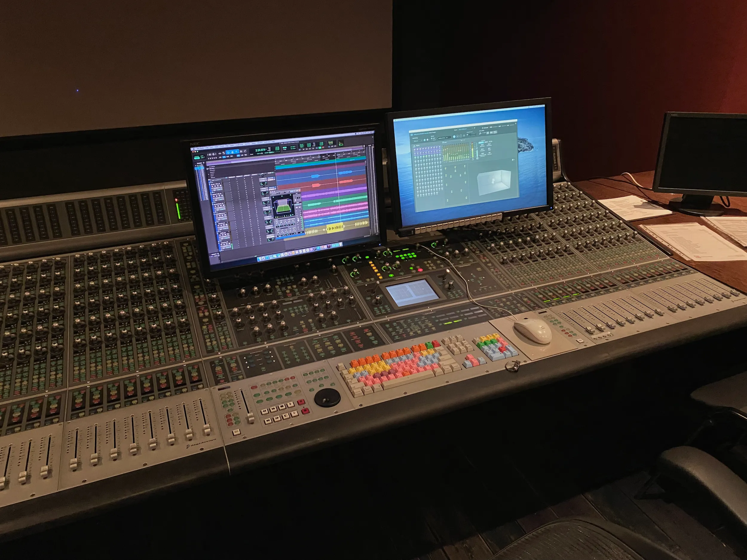 Recording studio mixing desk